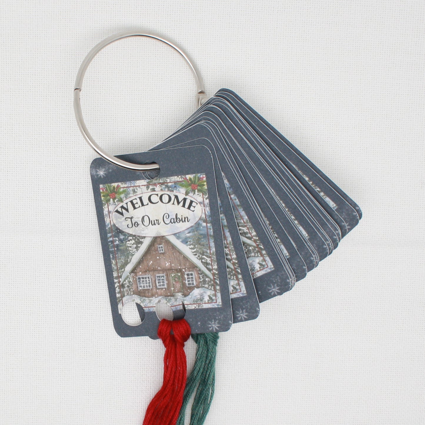Welcome To Our Cabin Floss Cards.- Pack Of 20 Cards