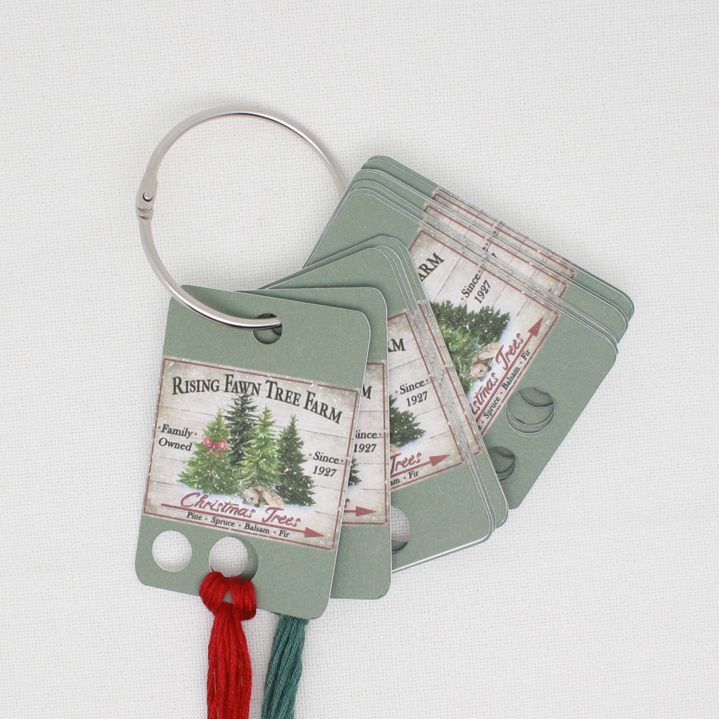 Christmas Tree Farm Floss Cards.- Pack Of 20 Cards