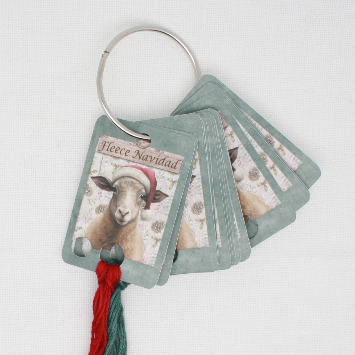 Fleece Navidad  Floss Cards.- Pack Of 20 Cards