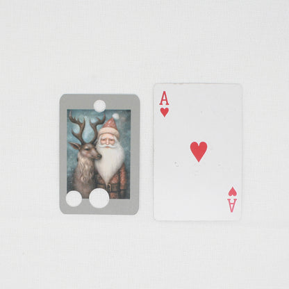 Santa and Reindeer Floss Cards.- Pack Of 20 Cards