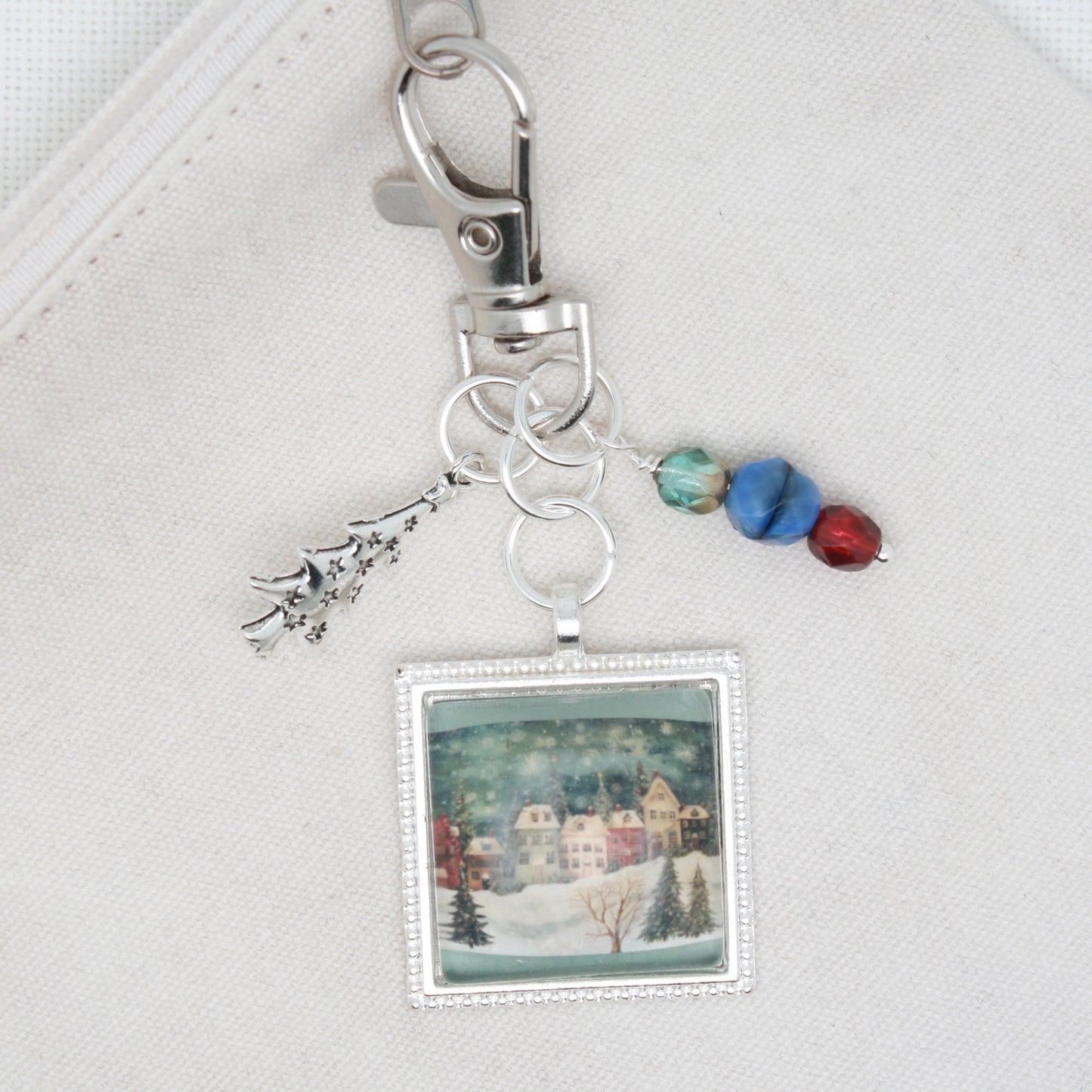 Christmas Village Zipper Pull/ Mini-Fob