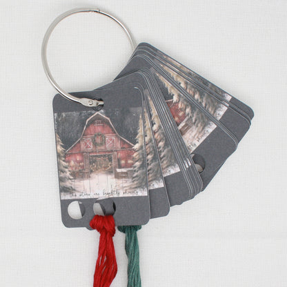 Christmas Barn Floss Cards.- Pack Of 20 Cards
