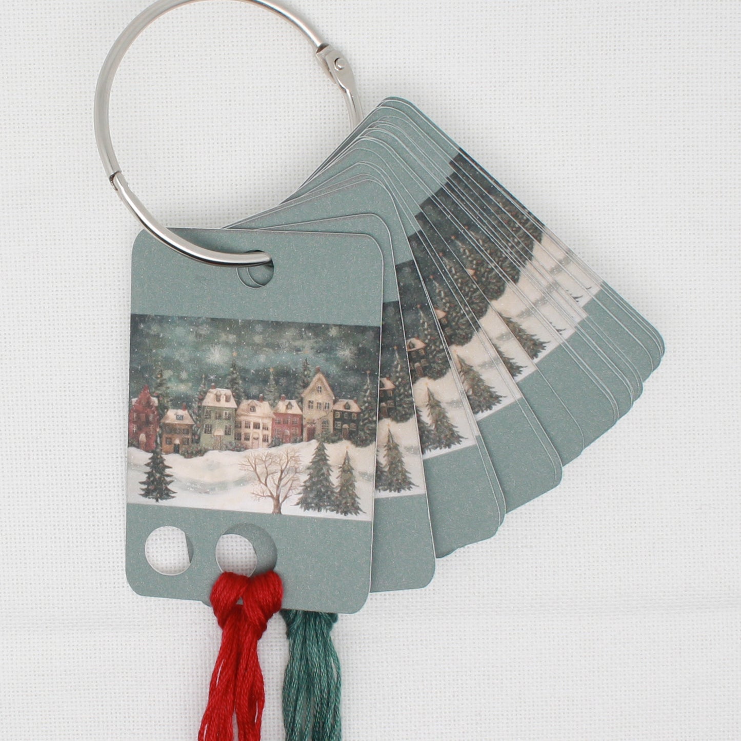 Christmas Village Floss Cards.- Pack Of 20 Cards