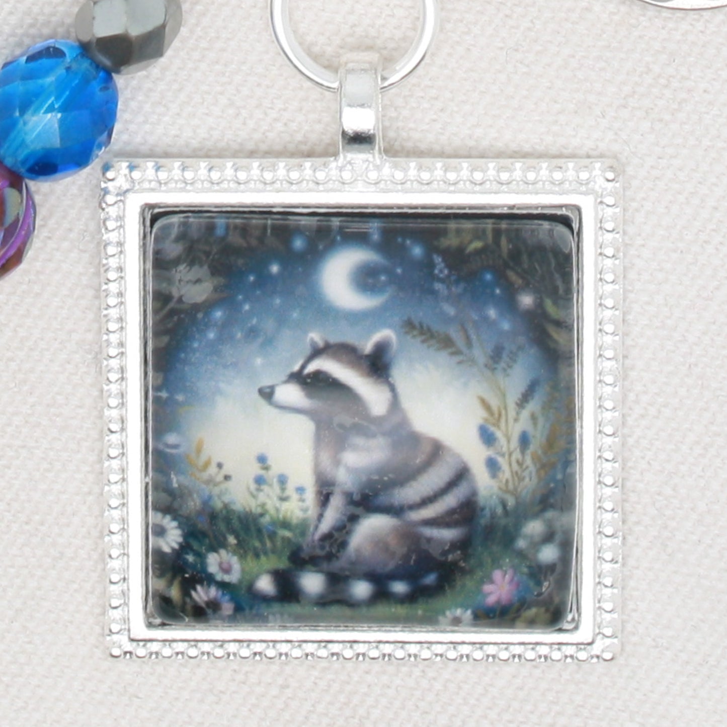 Night Raccoon Zipper Pull/ Mini- Fob