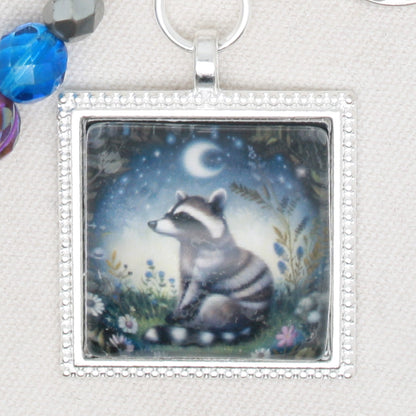 Night Raccoon Zipper Pull/ Mini- Fob