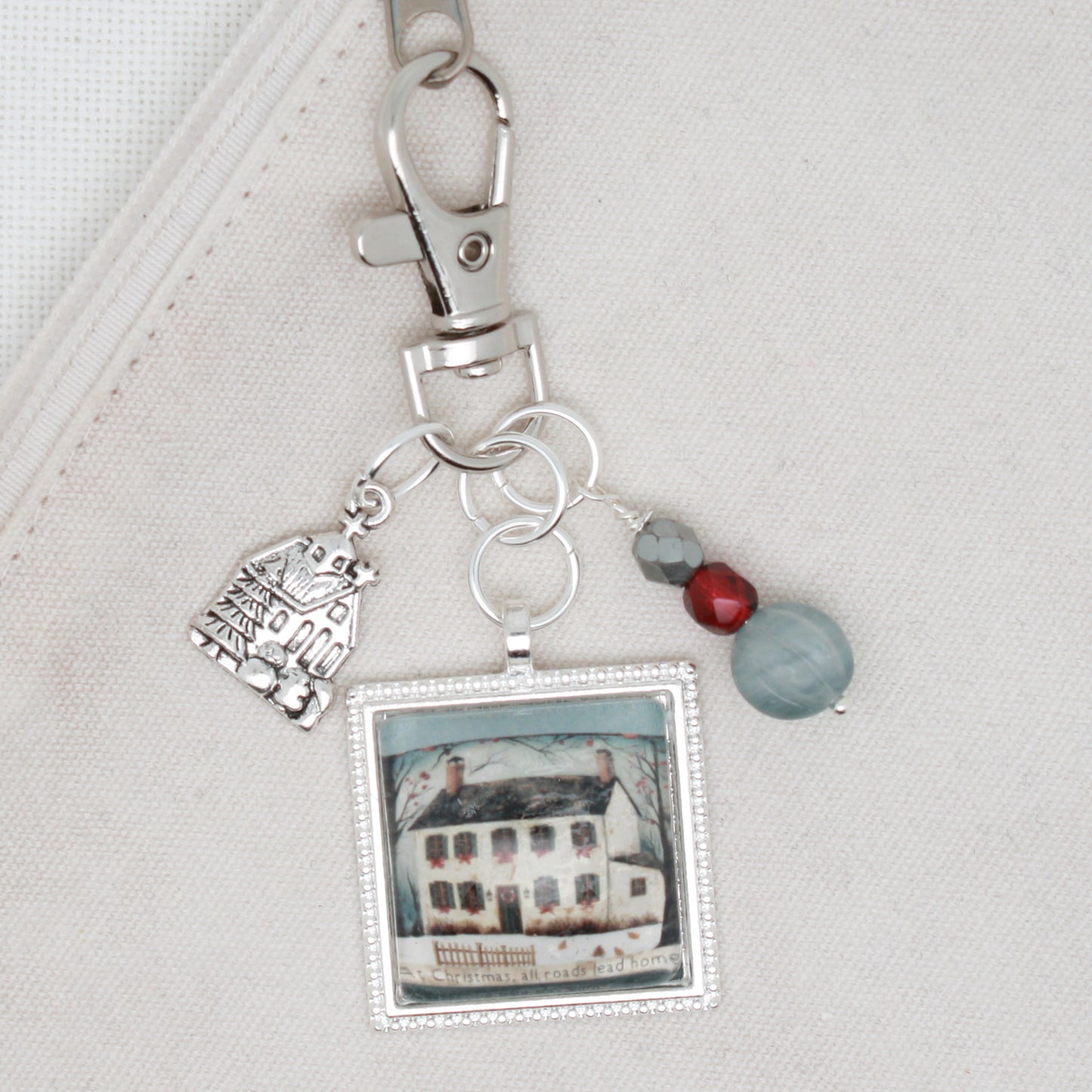 At Christmas All Roads Roads Lead Home Zipper Pull/ Mini- Fob