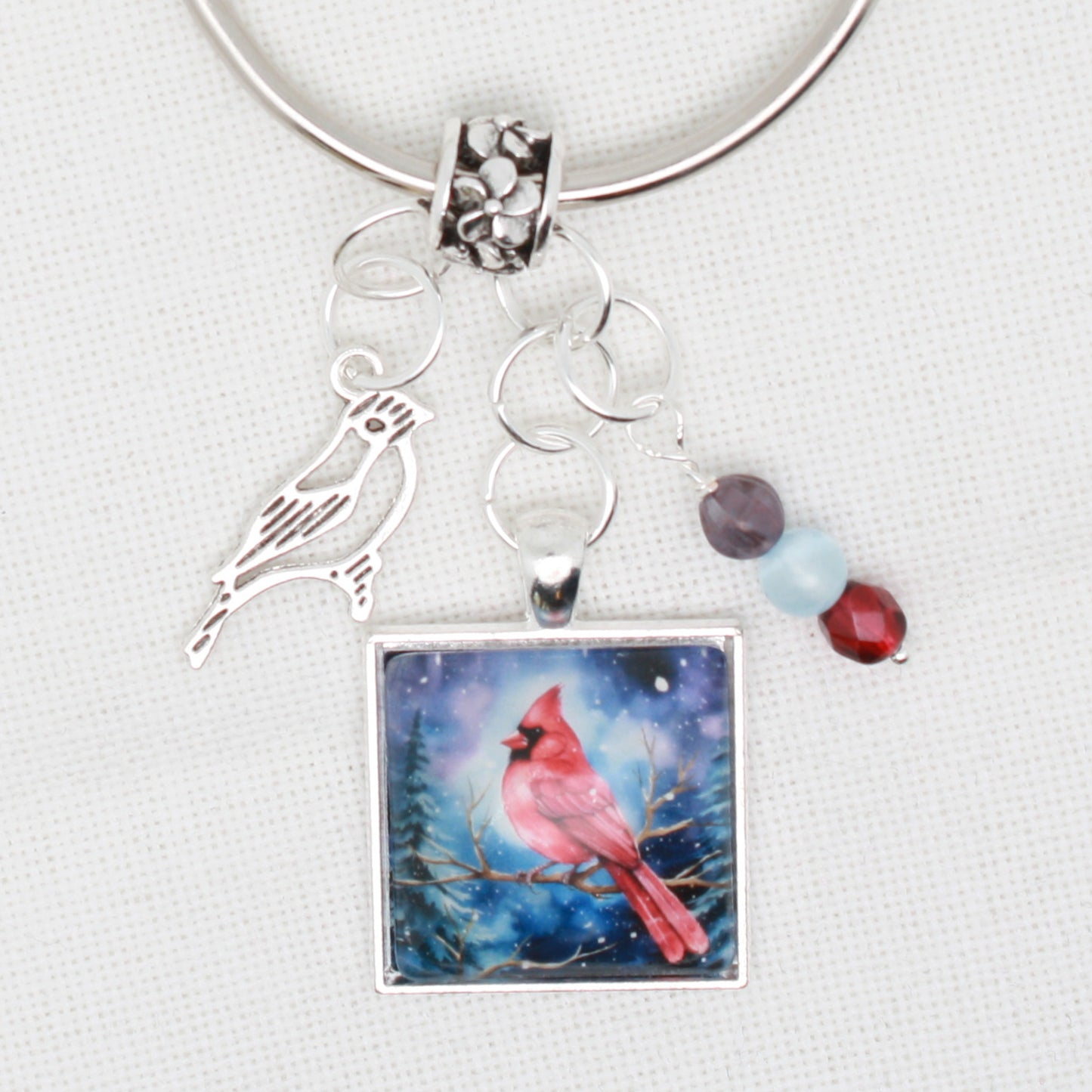 Winter Cardinal Floss Ring