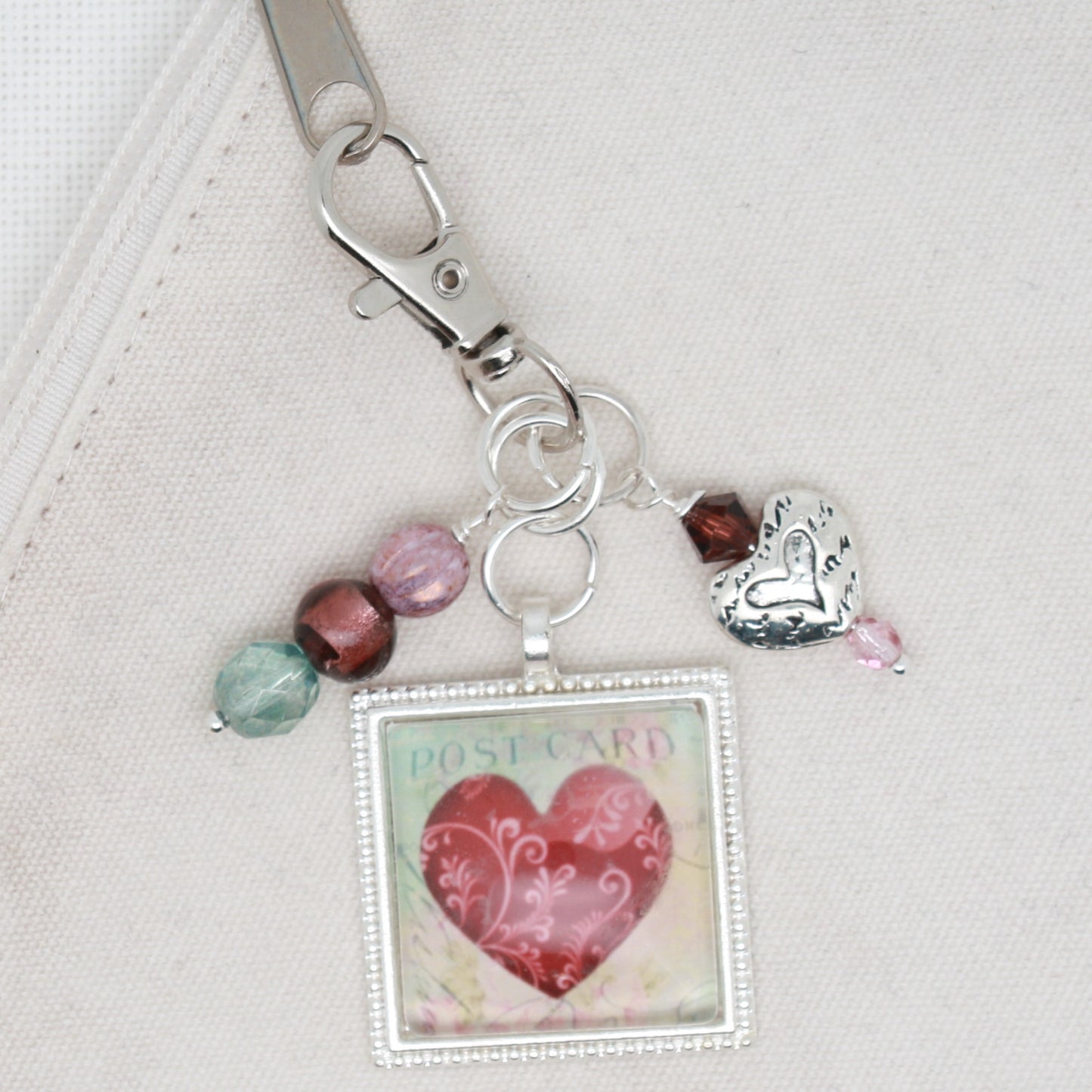 Heart Zipper Pull/ Mini- Fob