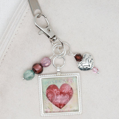 Heart Zipper Pull/ Mini- Fob