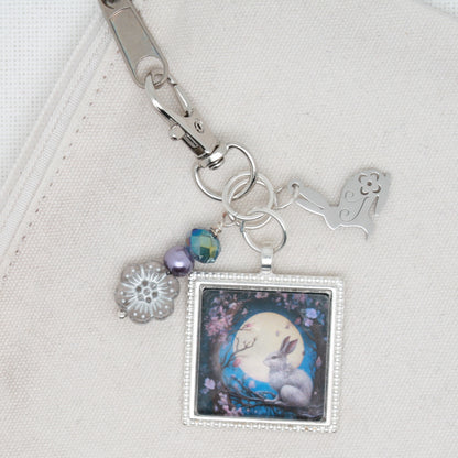 Night Bunny Zipper Pull/ Mini- Fob