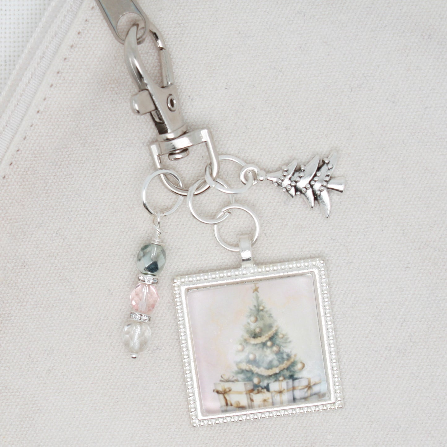 Christmas Tree Zipper Pull/ Mini- Fob