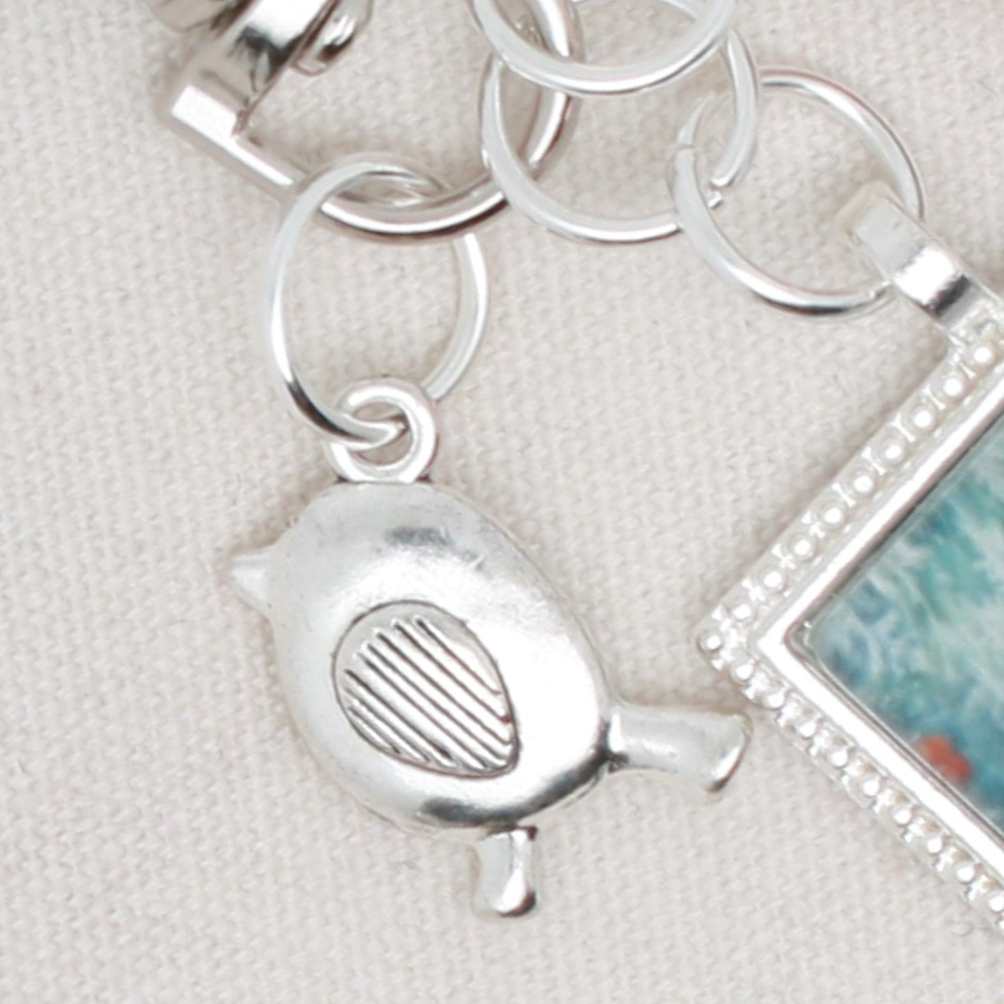 Christmas Bird Zipper Pull/ Mini- Fob
