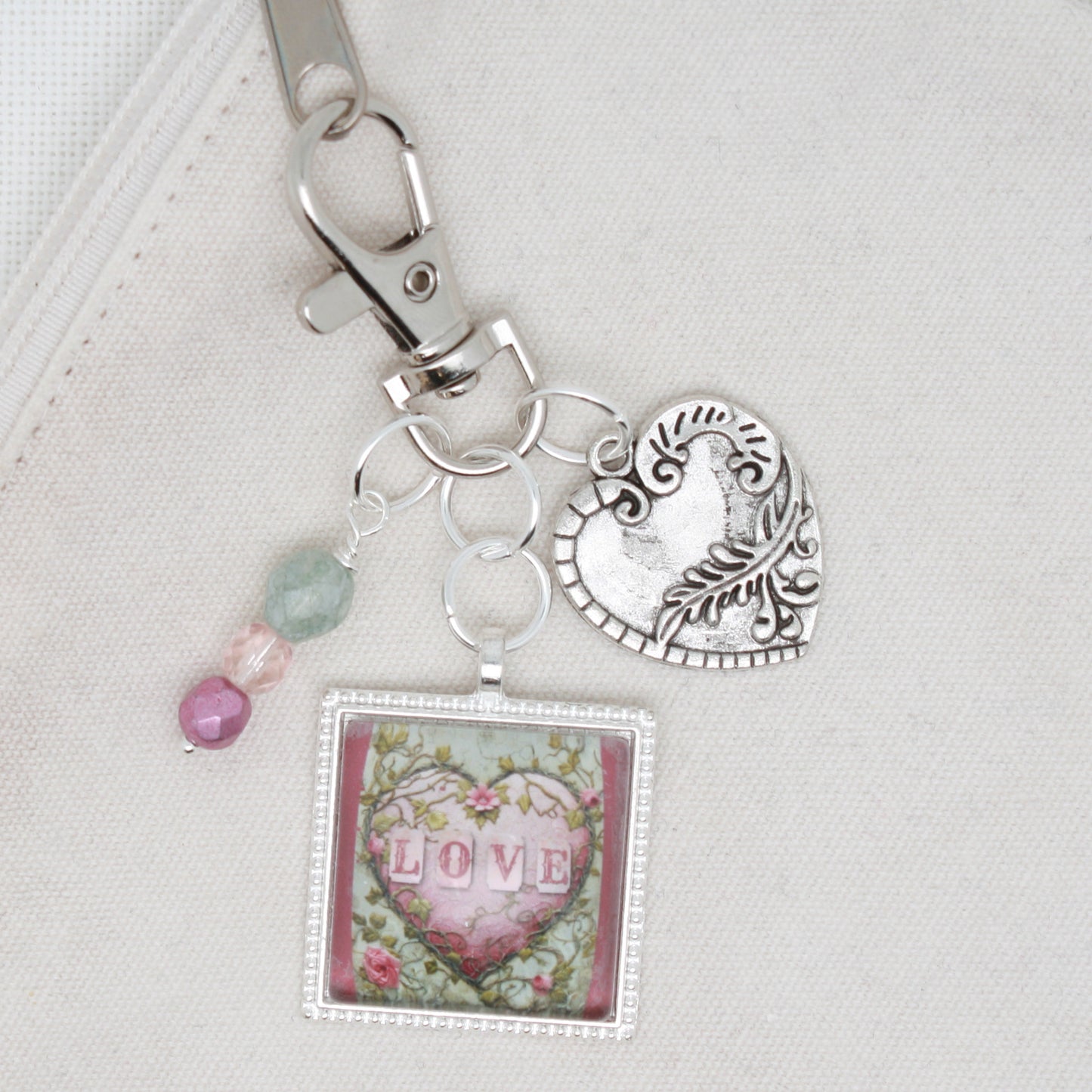 Valentine Love Zipper Pull/ Mini-Fob