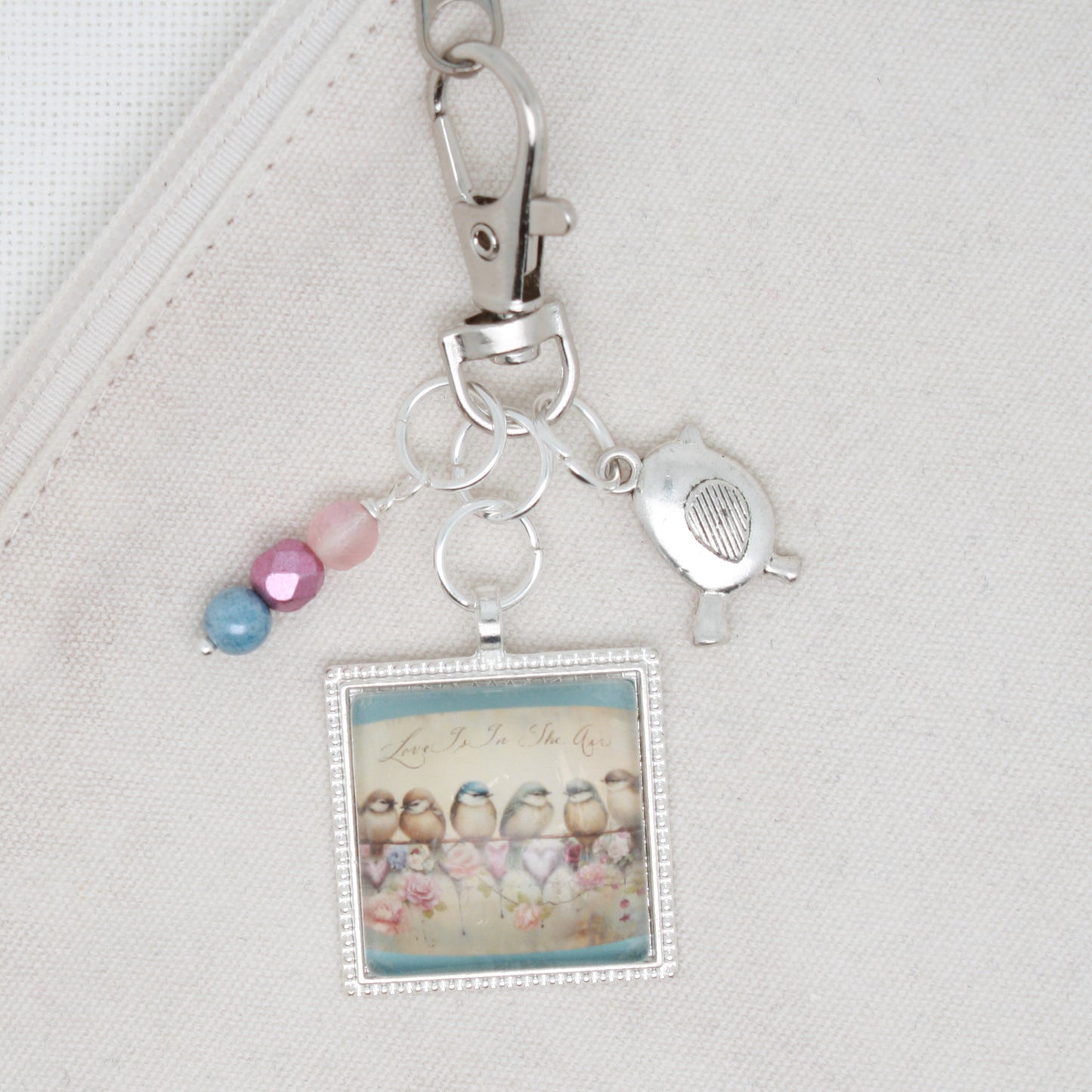 Love Is In The Air Zipper Pull/ Mini-Fob
