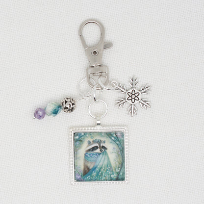 Winter Animals Raccoon Zipper Pull/ Mini-Fob