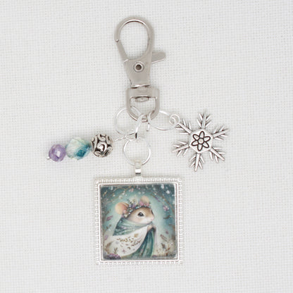 Winter Animals Mouse Zipper Pull/ Mini-Fob
