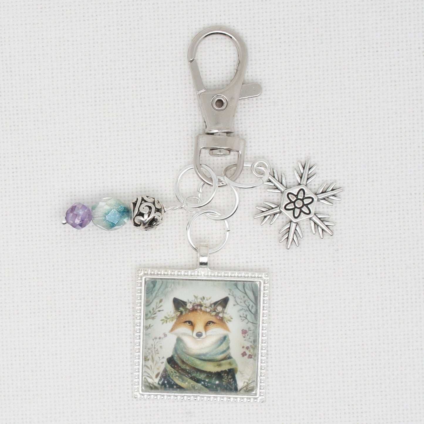 Winter Animals Fox Zipper Pull/ Mini-Fob