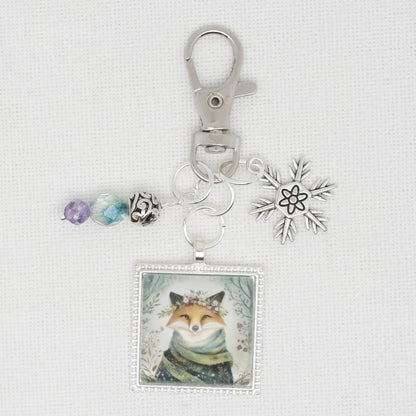 Winter Animals Fox Zipper Pull/ Mini-Fob