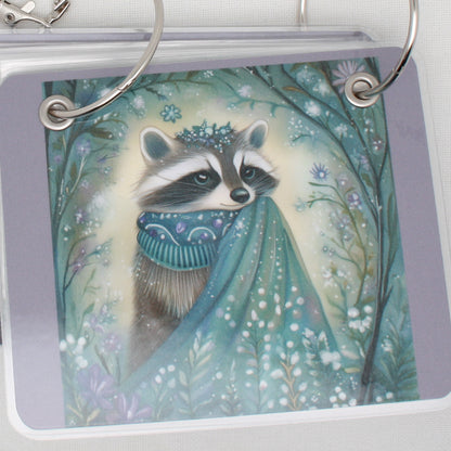 Winter Animals Raccoon  Floss Bag Book