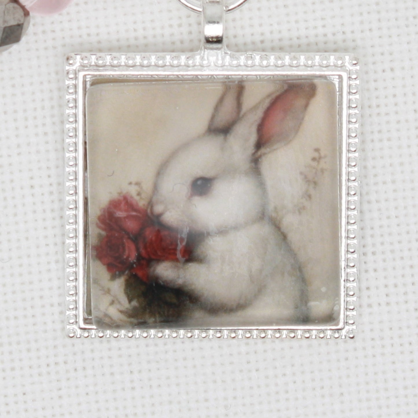 Valentine Bunny  Zipper Pull/ Mini-Fob