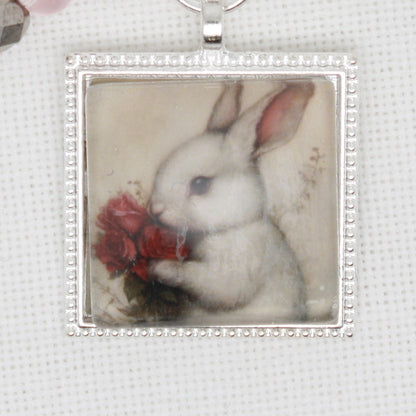 Valentine Bunny  Zipper Pull/ Mini-Fob