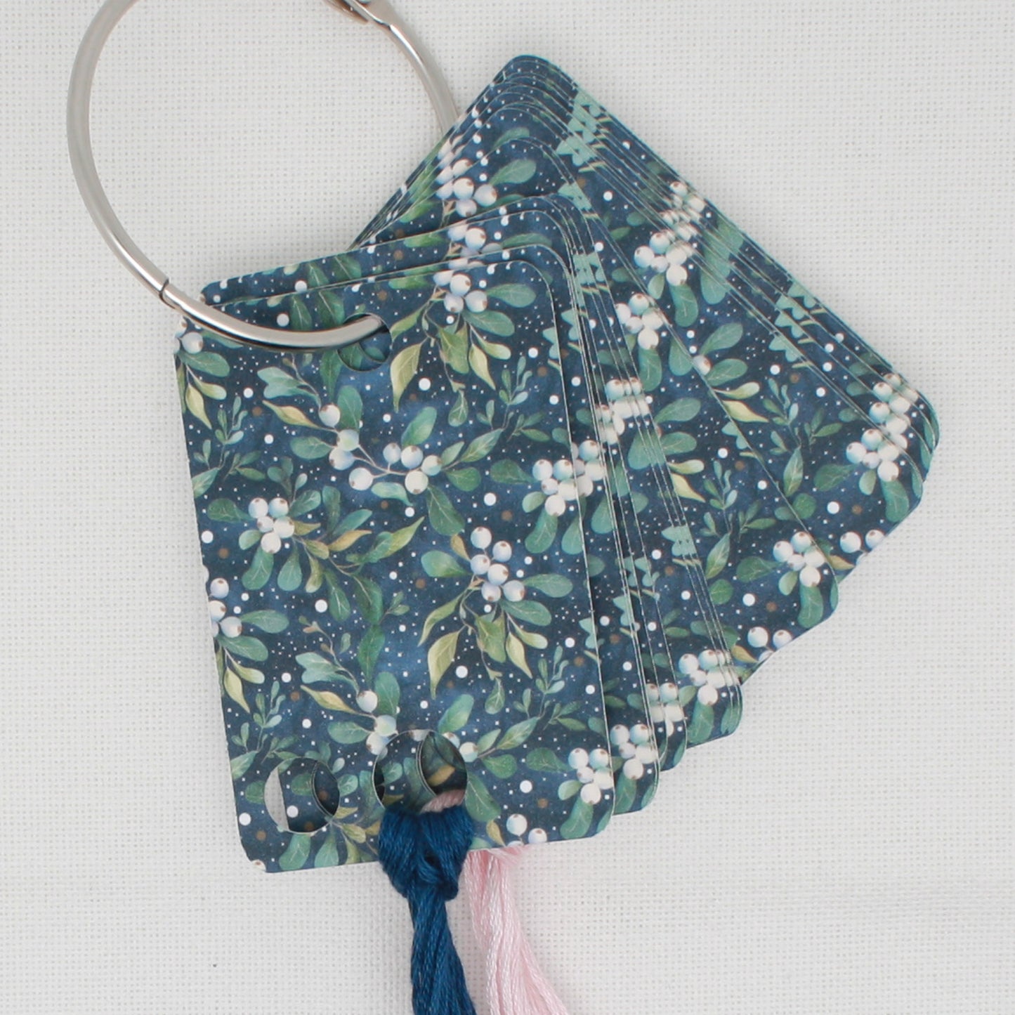 Blue Floral Pattern Floss Cards- Pack Of 20 Cards