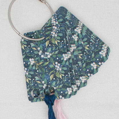Blue Floral Pattern Floss Cards- Pack Of 20 Cards