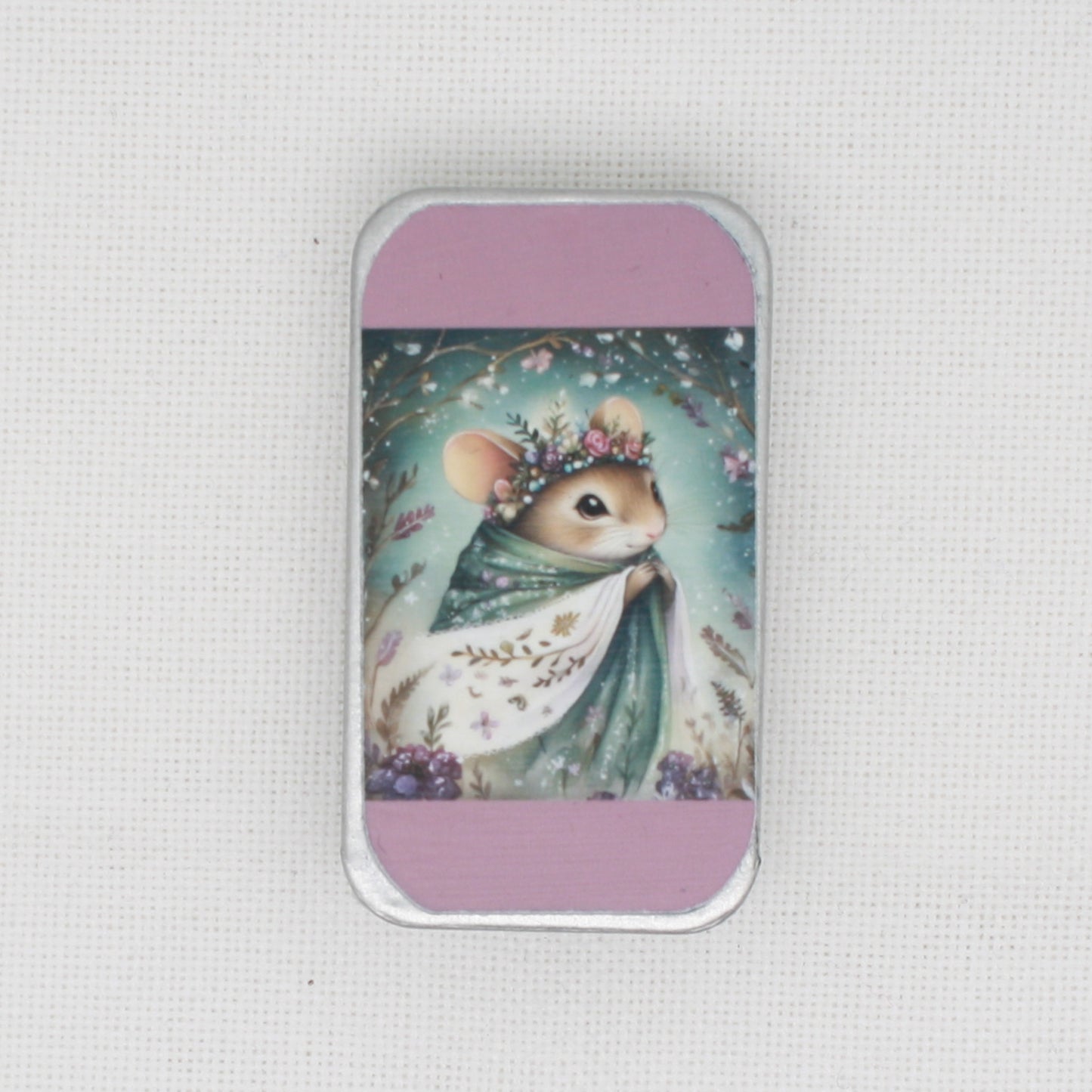 Winter Animals Mouse  Needle Tin