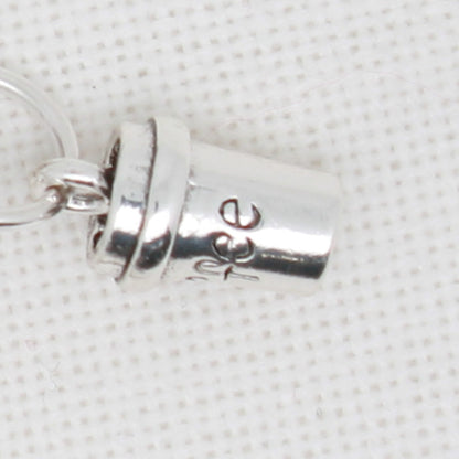 Cross Stitch And Coffee  Zipper Pull/ Mini- Fob
