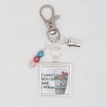 Cross Stitch And Coffee  Zipper Pull/ Mini- Fob