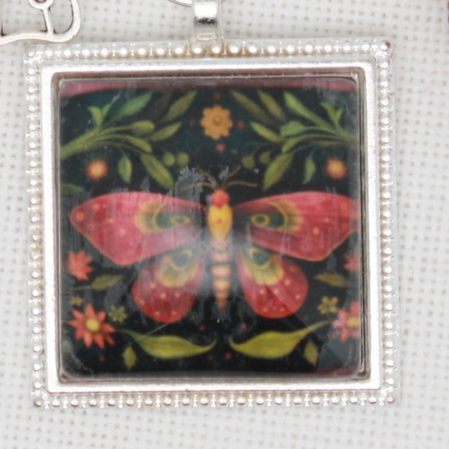 Red Moth Zipper Pull/ Mini- Fob