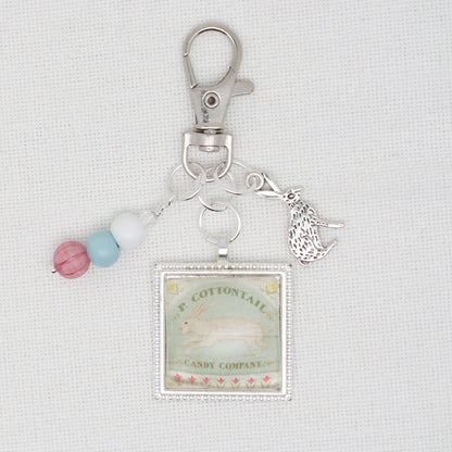 Cottontail Bunny  Zipper Pull/ Mini-Fob