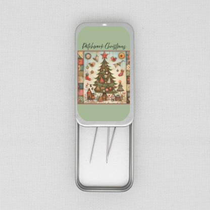 Patchwork Christmas Needle Tin