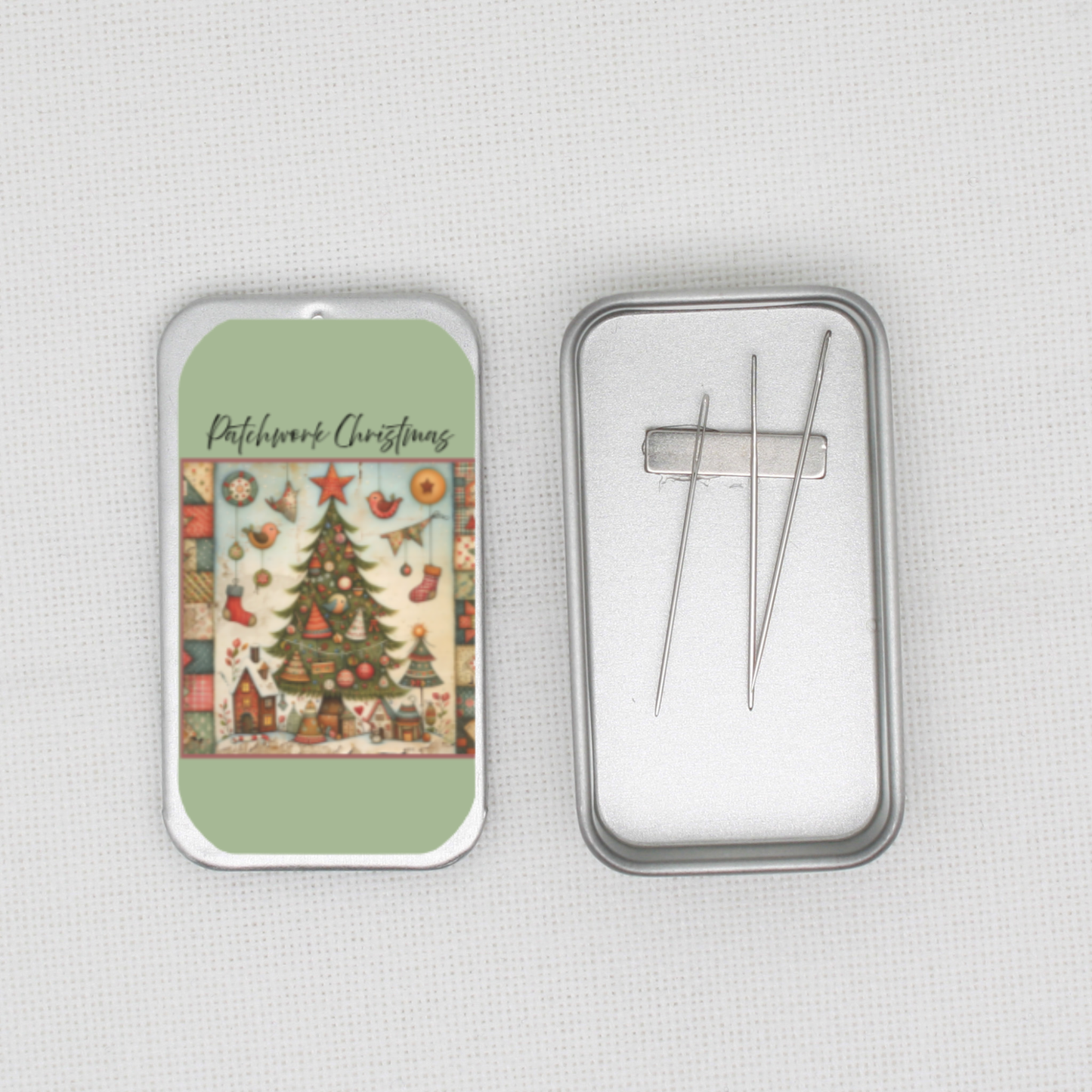Patchwork Christmas Needle Tin