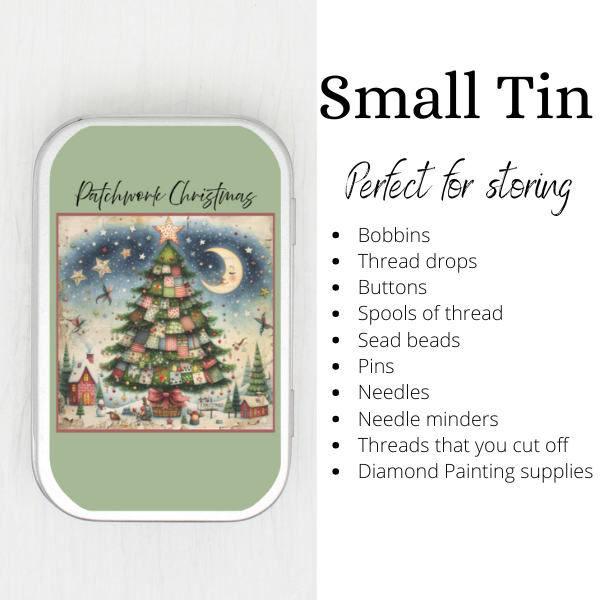 Patchwork Christmas Small Storage Tin