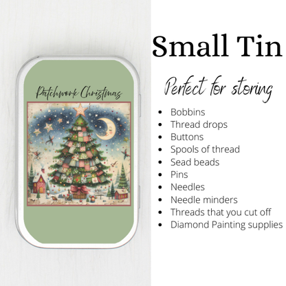 Patchwork Christmas Small Storage Tin