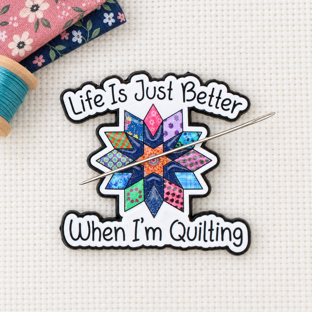 Quilting  Enamel Magnetic Needle Minder For Cross Stitch