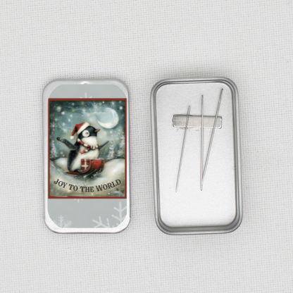 Christmas Penguin Needle Tin