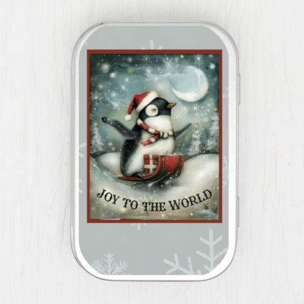 Christmas Penguin Small Storage Tin