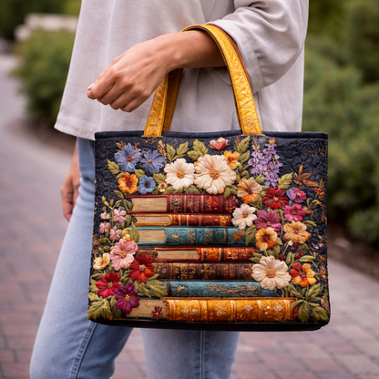 Books And Flowers Project Tote