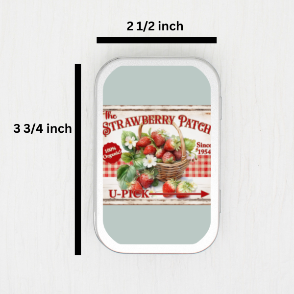 Strawberry Patch Small Storage Tin