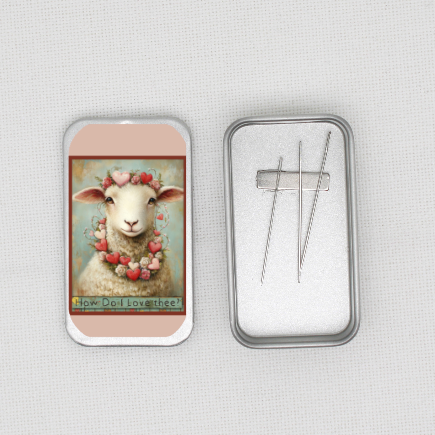 Valentine Sheep Needle Tin