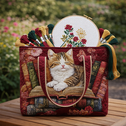 Cat And Books Project Tote