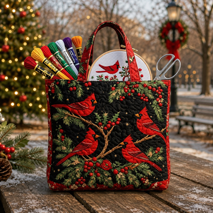 Cardinals Tote not quilted with zipper