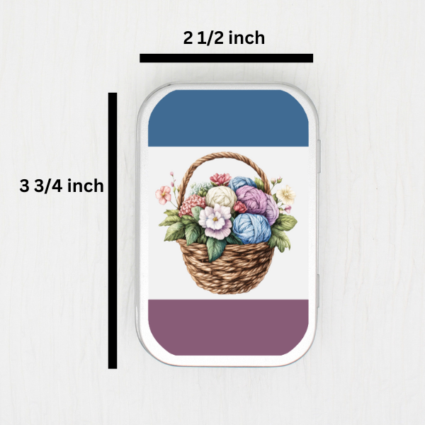 Basket Of Yarn Small Storage Tin