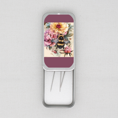 Bee and Flowers Needle Tin