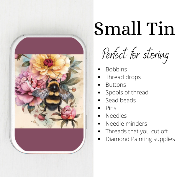 Bee And Flowers Small Storage Tin