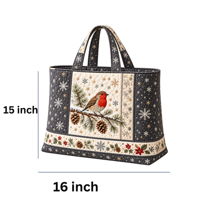 Winter Bird Tote not quilted with zipper