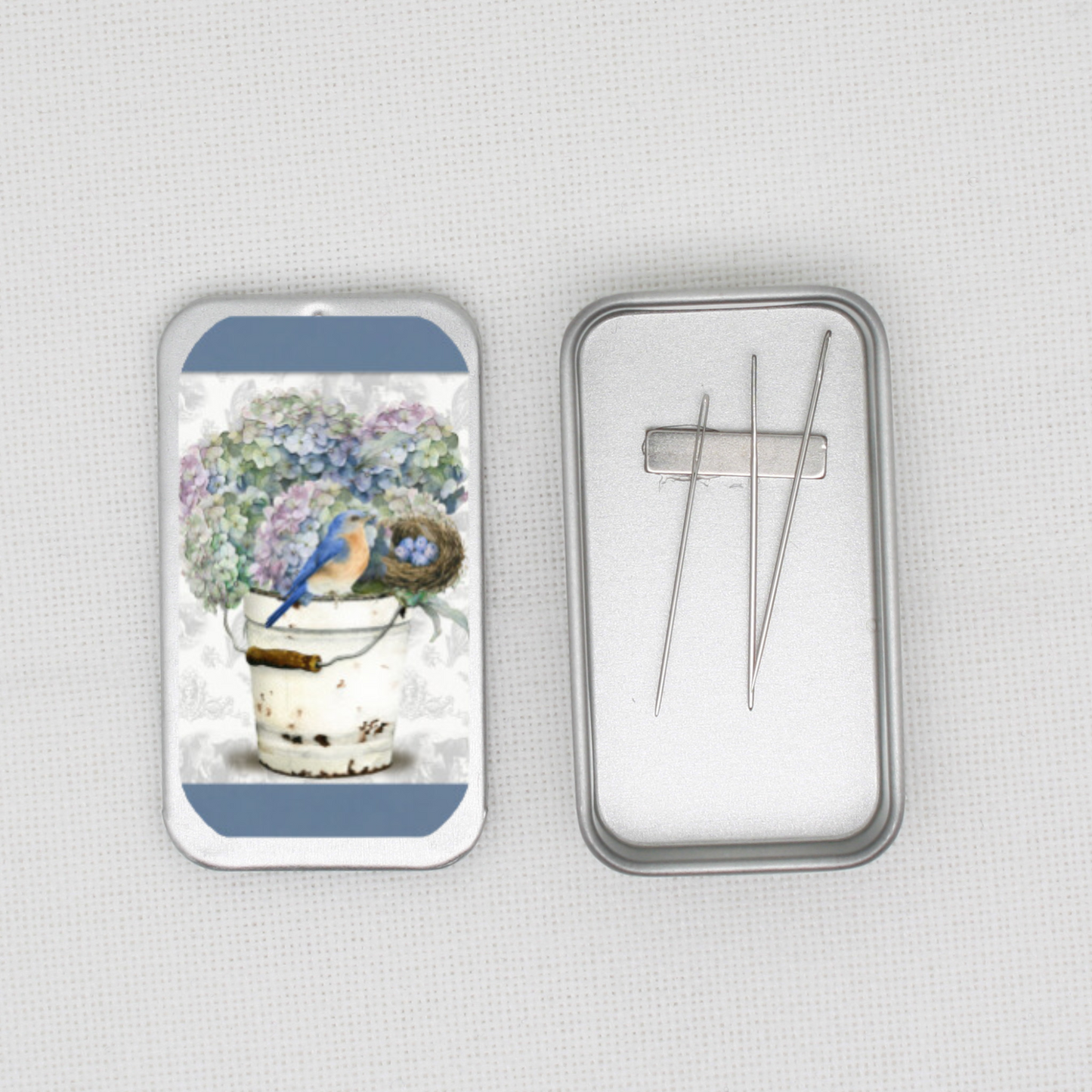 Bird And Hydrangea Needle Tin