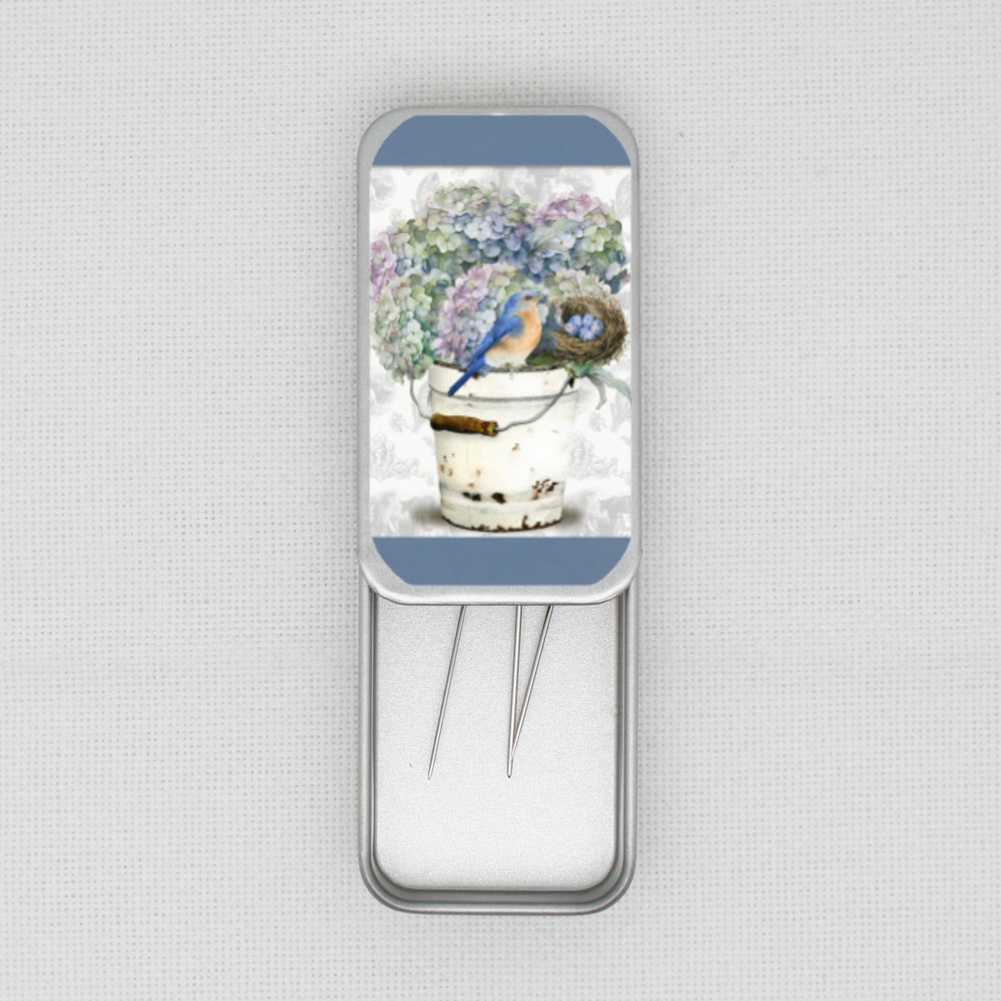 Bird And Hydrangea Needle Tin
